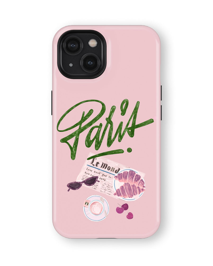 iPhone 15 Plus Tank Case | Girls Aesthetics (Paris Pink)