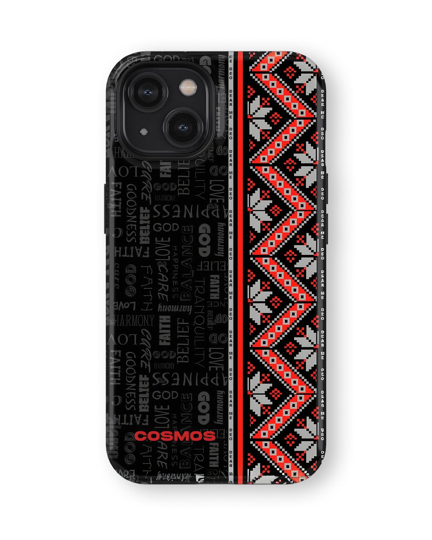 iPhone 15 Plus Tank Case | Textures (Tribal Noir)