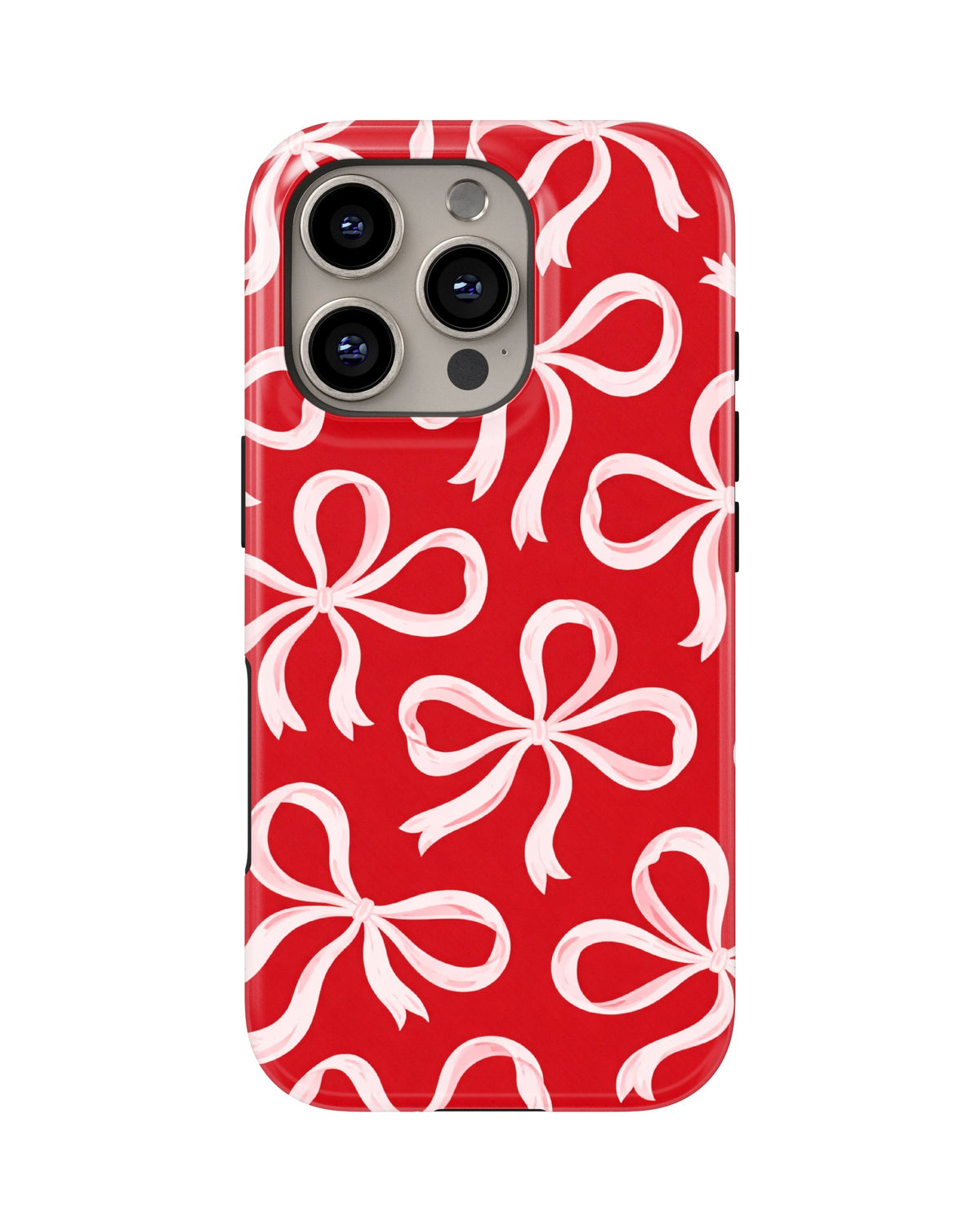 iPhone 16 Pro Max Tank Case | Girls Aesthetics (Crimson Bows)