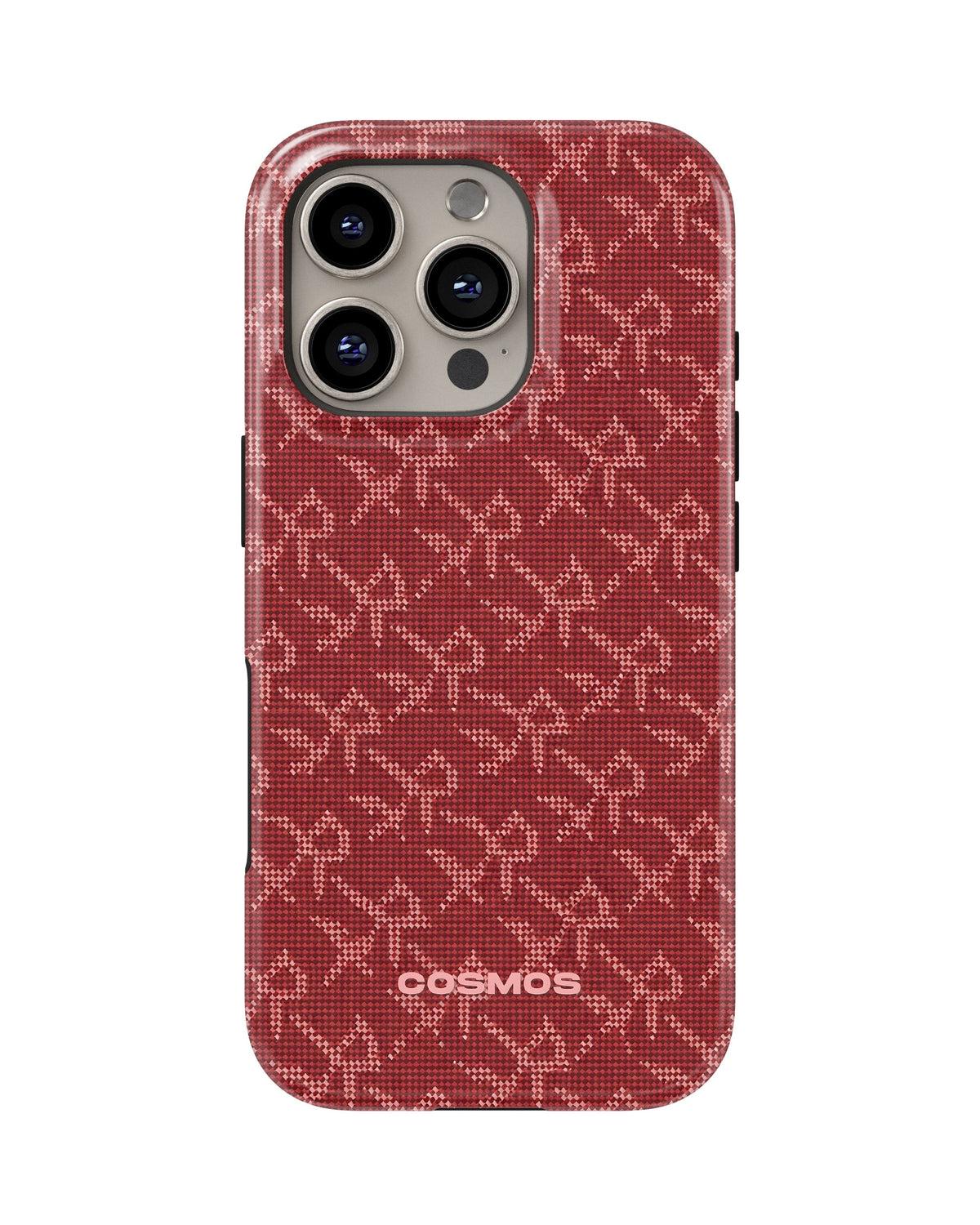 iPhone 16 Pro Max Tank Case | Textures (Crimson Knit)