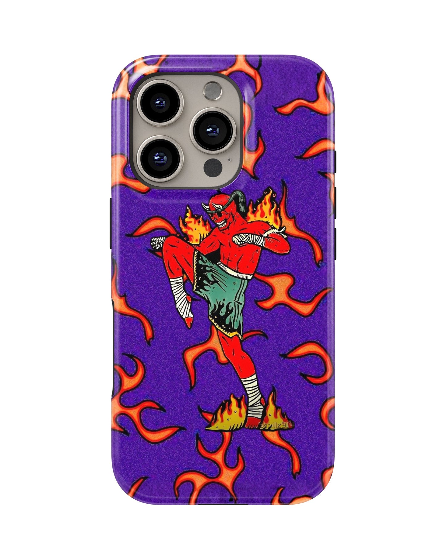 iPhone 16 Pro Max Tank Case | Modernism (Fire Runner)