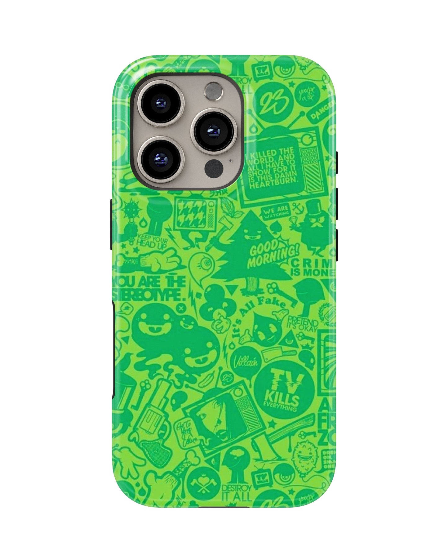 iPhone 16 Pro Tank Case | Modernism (Green Chaos)