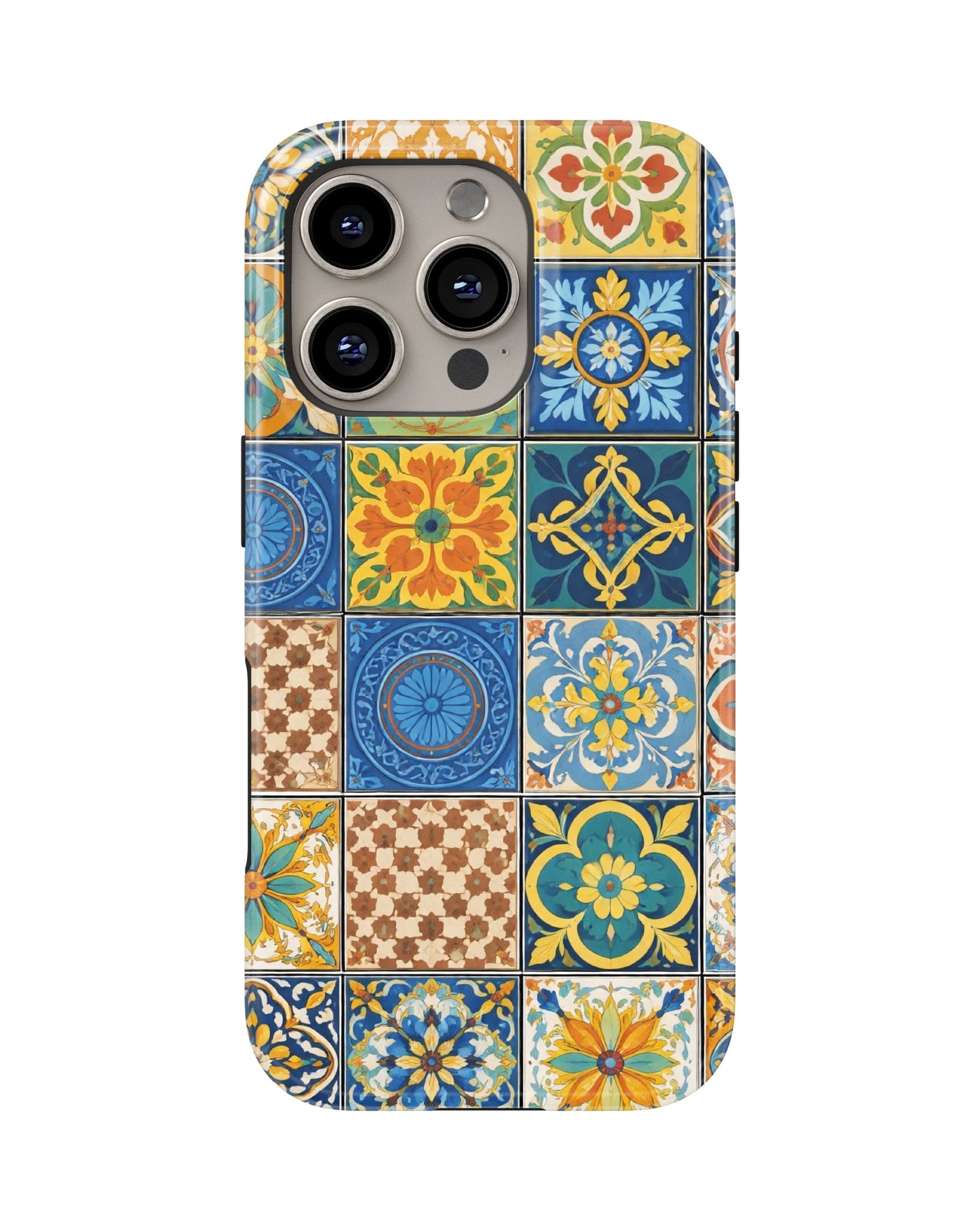 iPhone 16 Pro Tank Case | Girls Aesthetics (Moroccan Tiles)