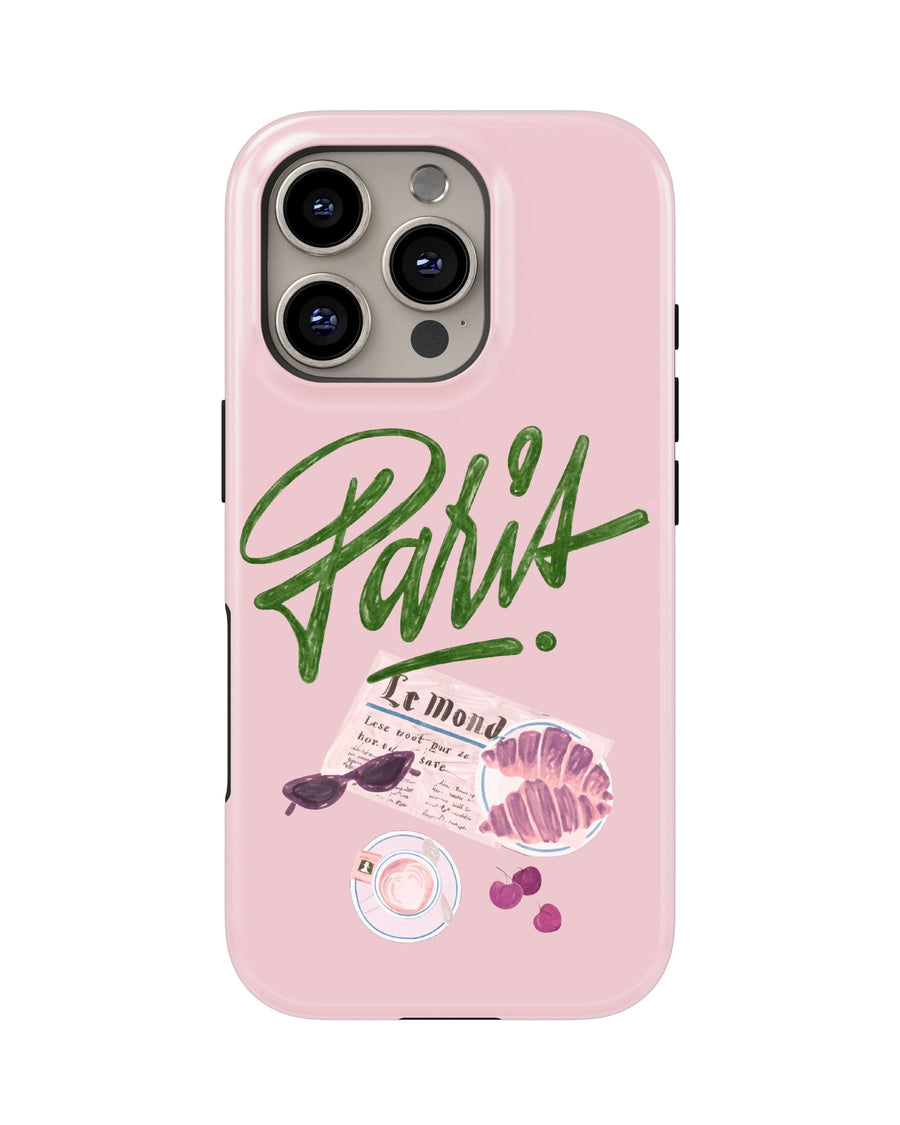 iPhone 16 Pro Max Tank Case | Girls Aesthetics (Paris Pink)
