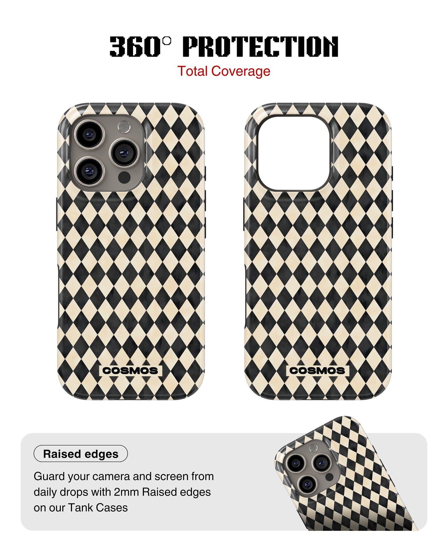 iPhone 16 Pro Max Tank Case | Textures (Harlequin Ivory)