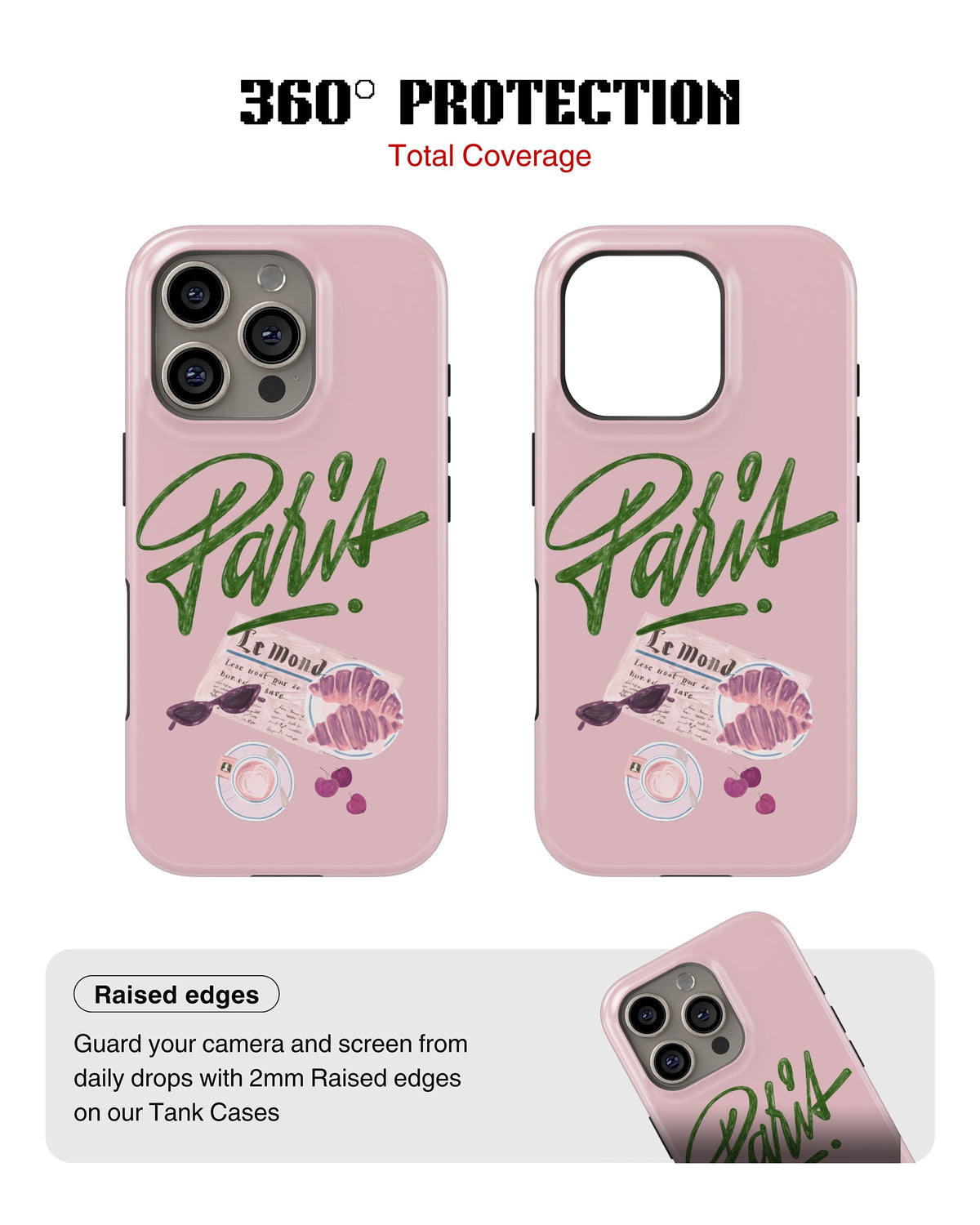 iPhone 16 Pro Tank Case | Girls Aesthetics (Paris Pink)