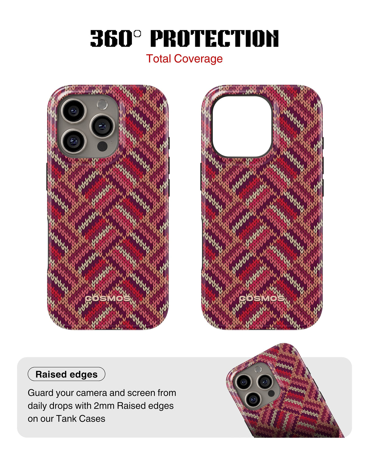 iPhone 16 Pro Max Tank Case | Textures (Ruby Weave)