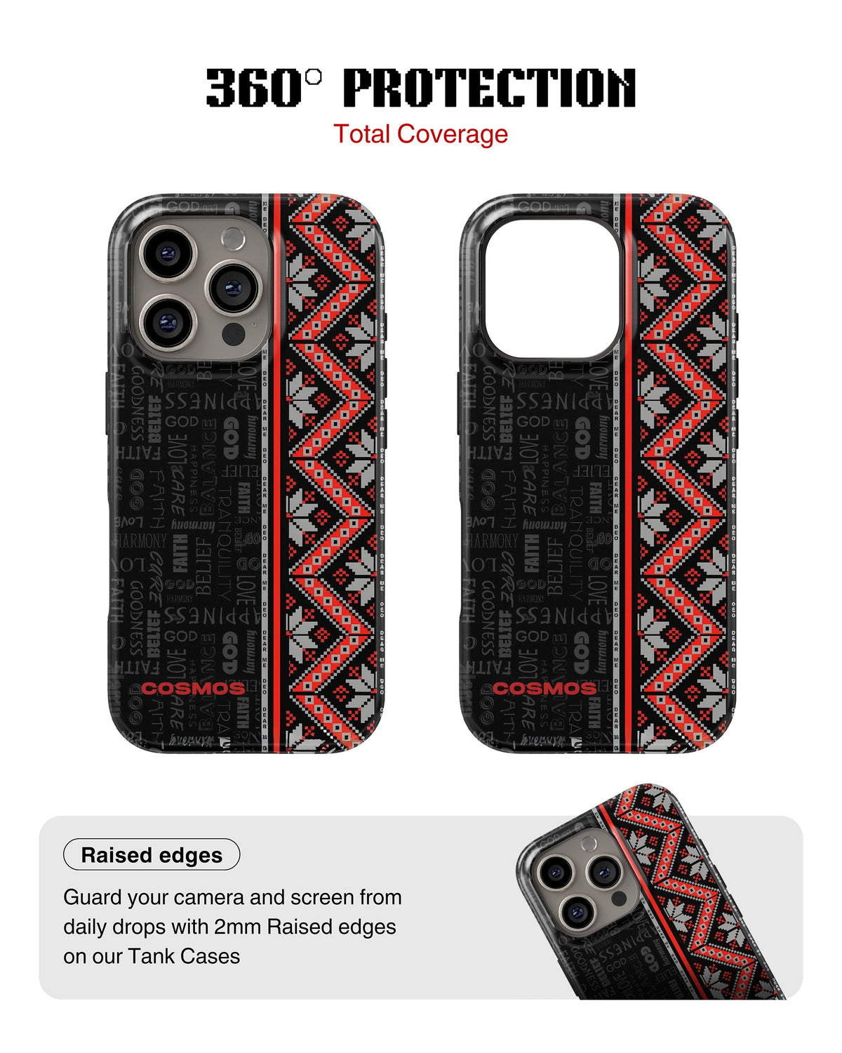 iPhone 16 Pro Tank Case | Textures (Tribal Noir)