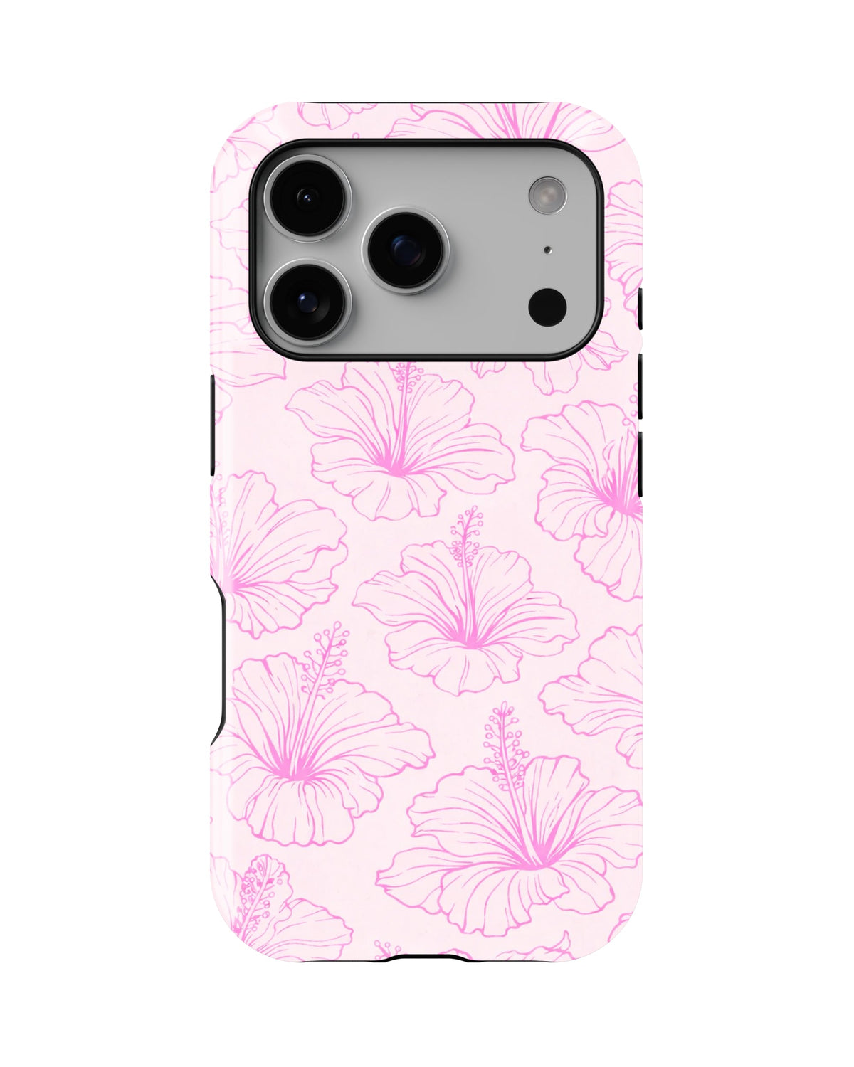 iPhone 17 Pro Max Tank Case | Girls Aesthetics (Blush Hibiscus)