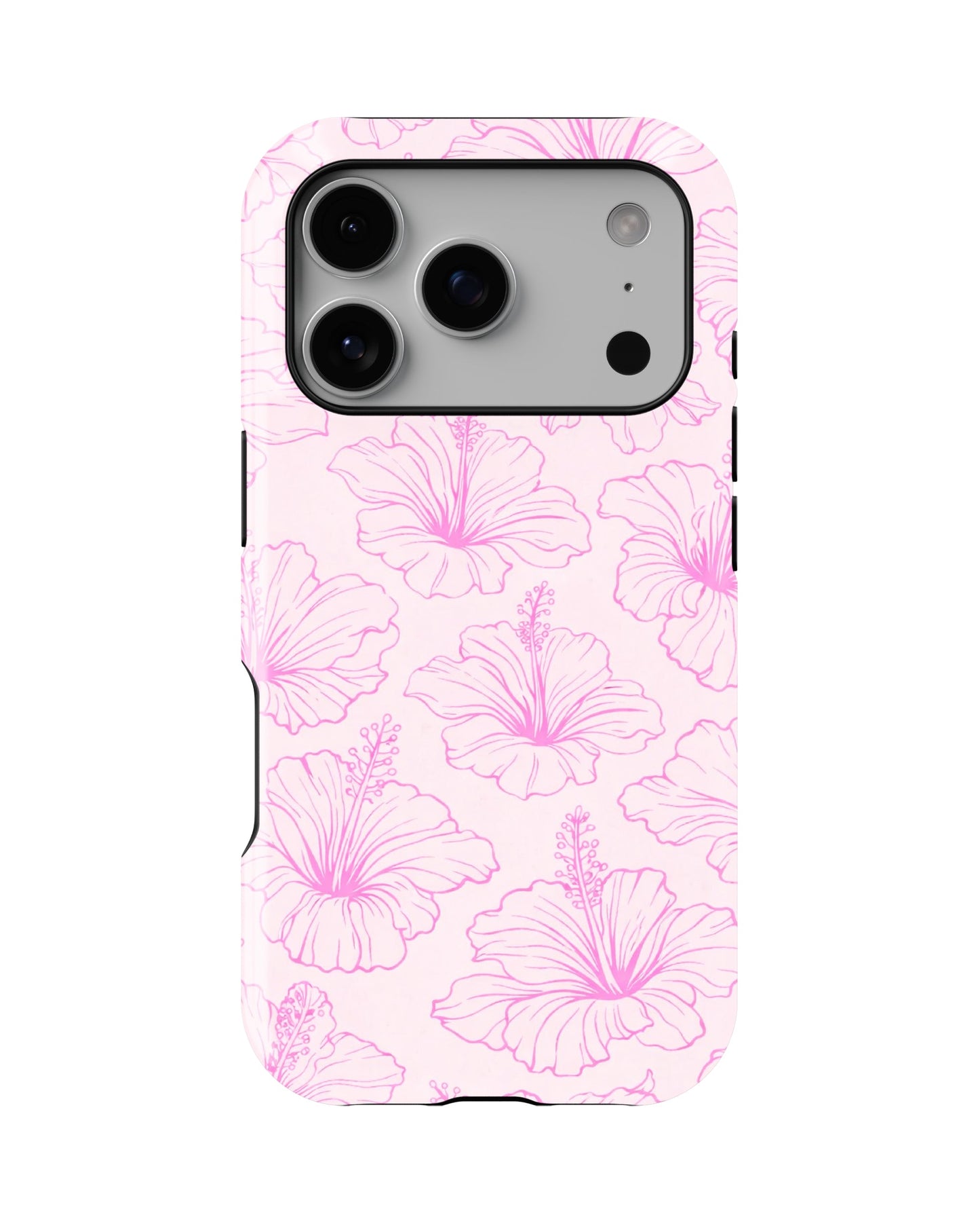 iPhone 17 Pro Max Tank Case | Girls Aesthetics (Blush Hibiscus)