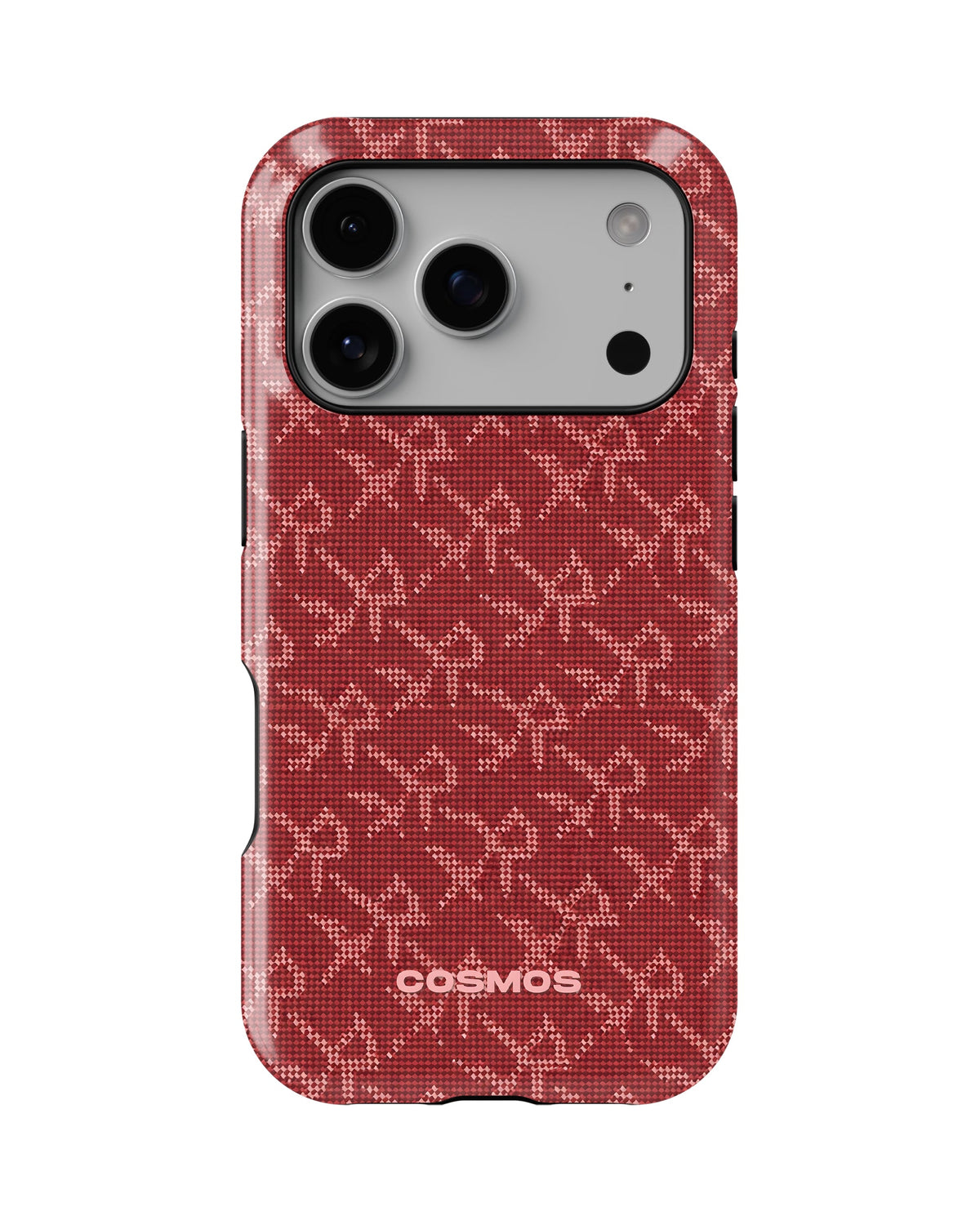 iPhone 17 Pro Tank Case | Textures (Crimson Knit)