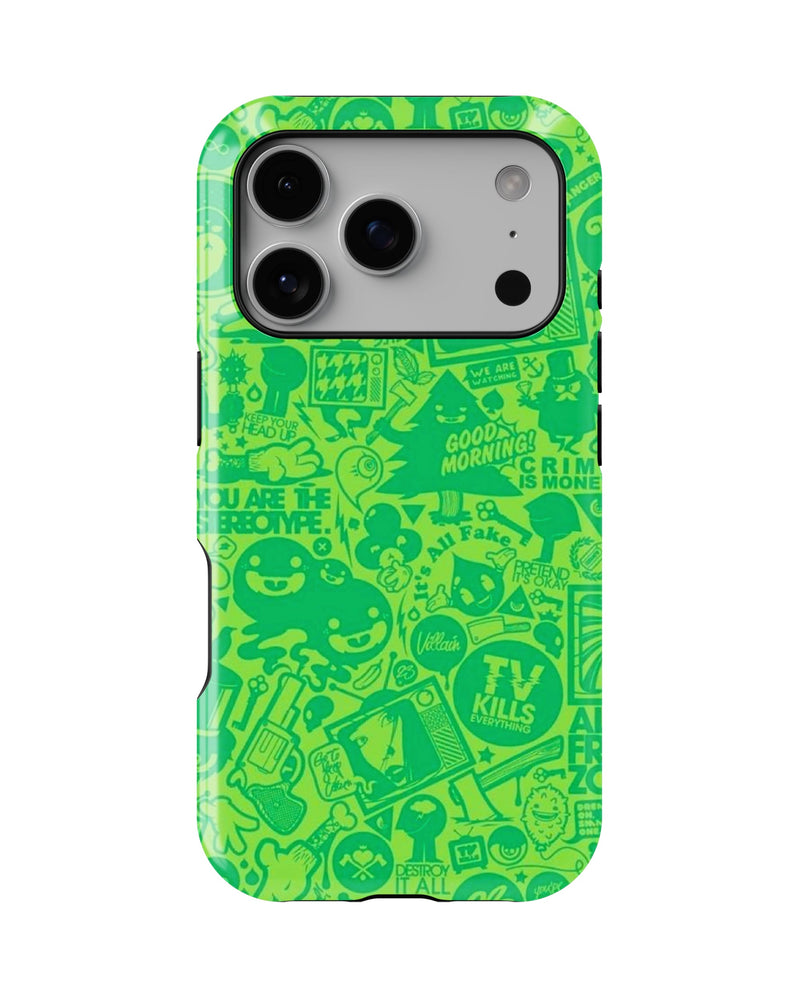 iPhone 17 Pro Max Tank Case | Modernism (Green Chaos)