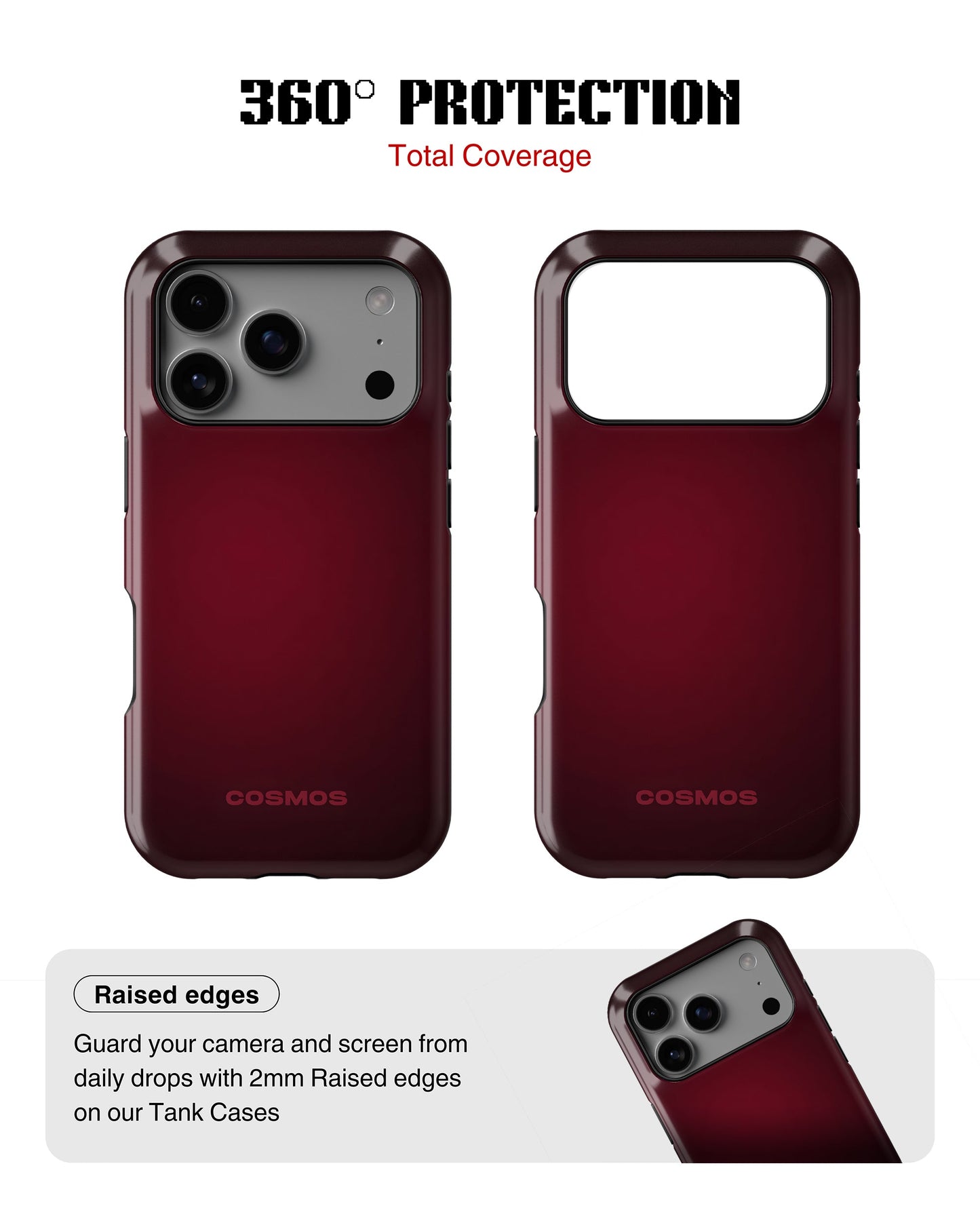 iPhone 17 Pro Tank Case | Textures (Burgundy Fade)