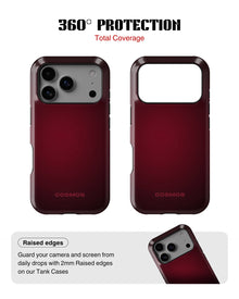iPhone 17 Pro Max Tank Case | Textures (Burgundy Fade)