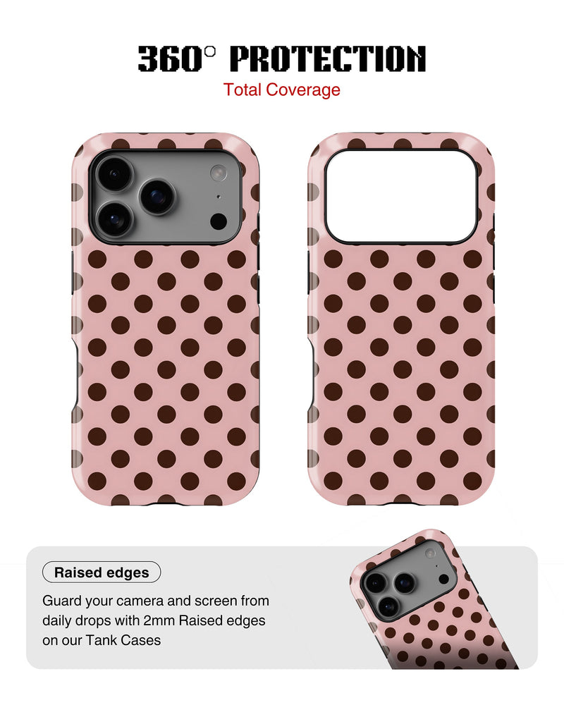 iPhone 17 Pro Max Tank Case | Girls Aesthetics (Choco Dots)