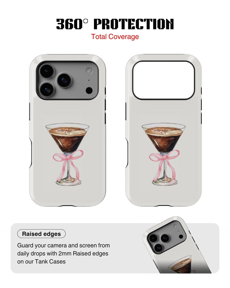 iPhone 17 Pro Tank Case | Girls Aesthetics (Espresso Bow)