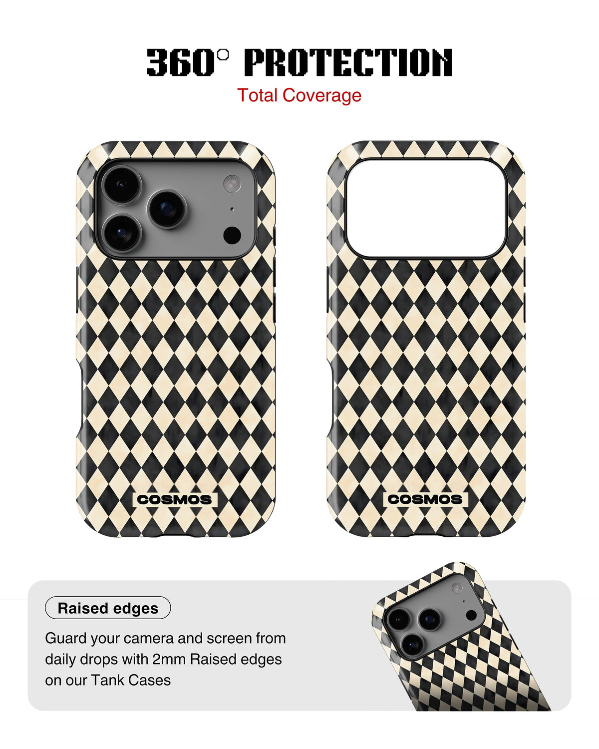 iPhone 17 Pro Max Tank Case | Textures (Harlequin Ivory)