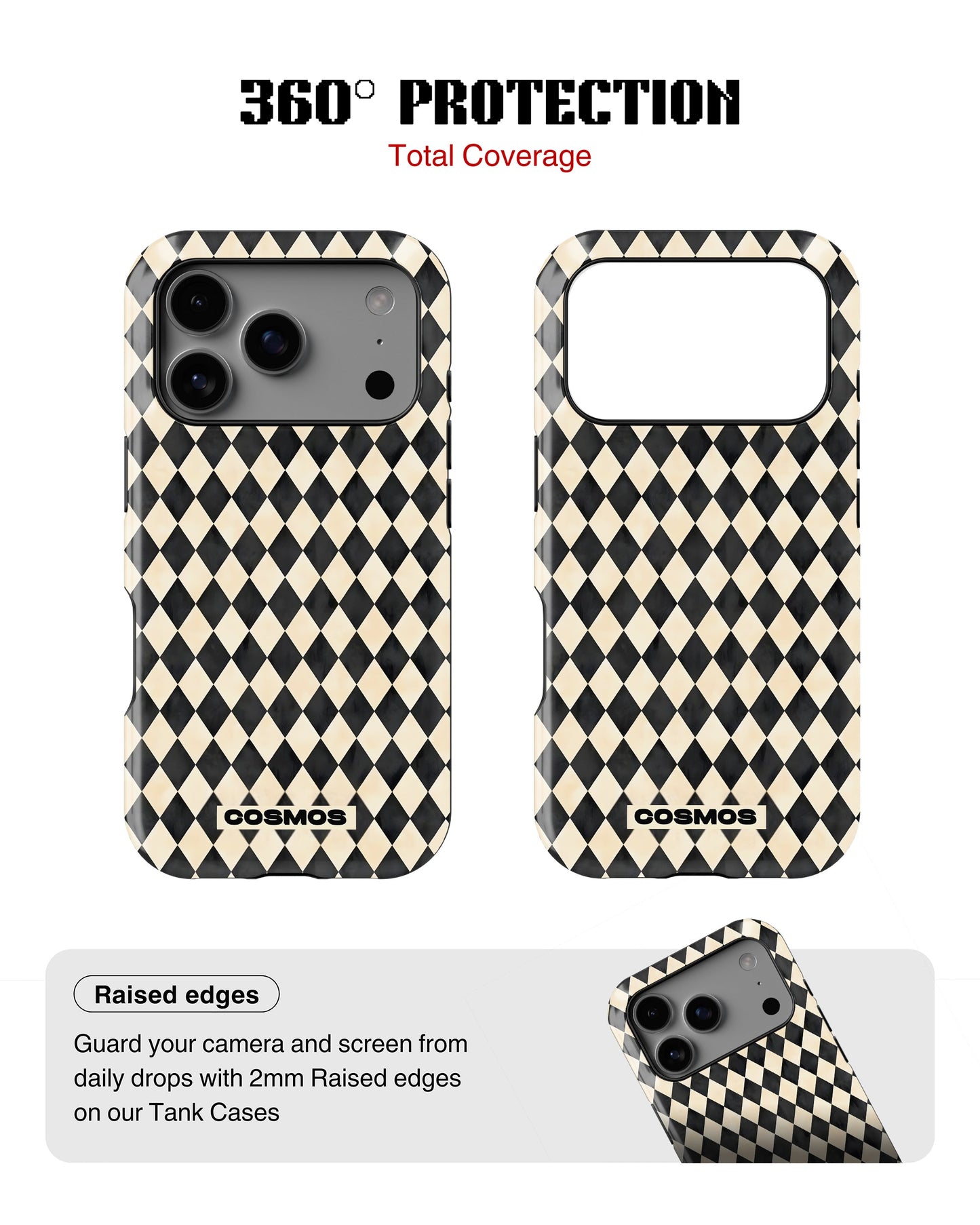 iPhone 17 Pro Max Tank Case | Textures (Harlequin Ivory)