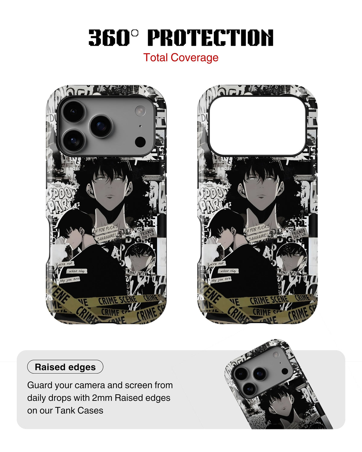 iPhone 17 Pro Tank Case | Anime (Manga Noir)
