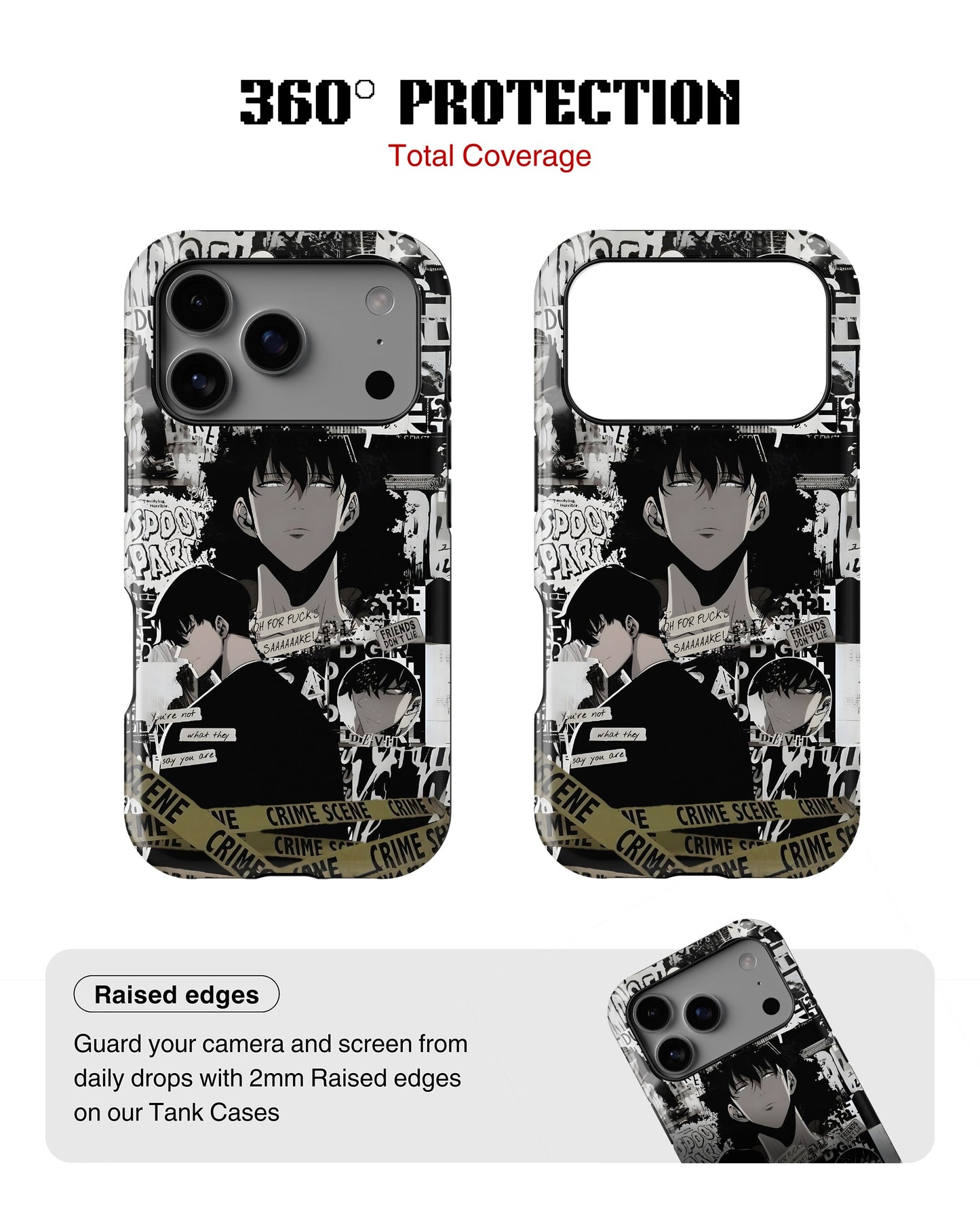iPhone 17 Pro Tank Case | Anime (Manga Noir)