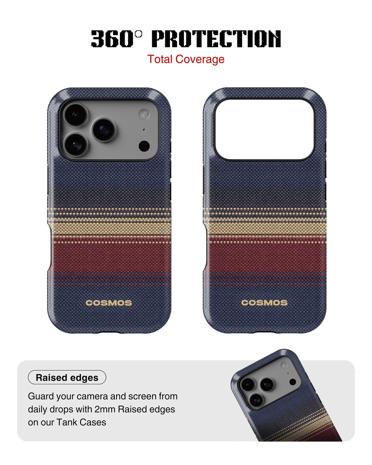 iPhone 17 Pro Tank Case | Textures (Midnight Border)