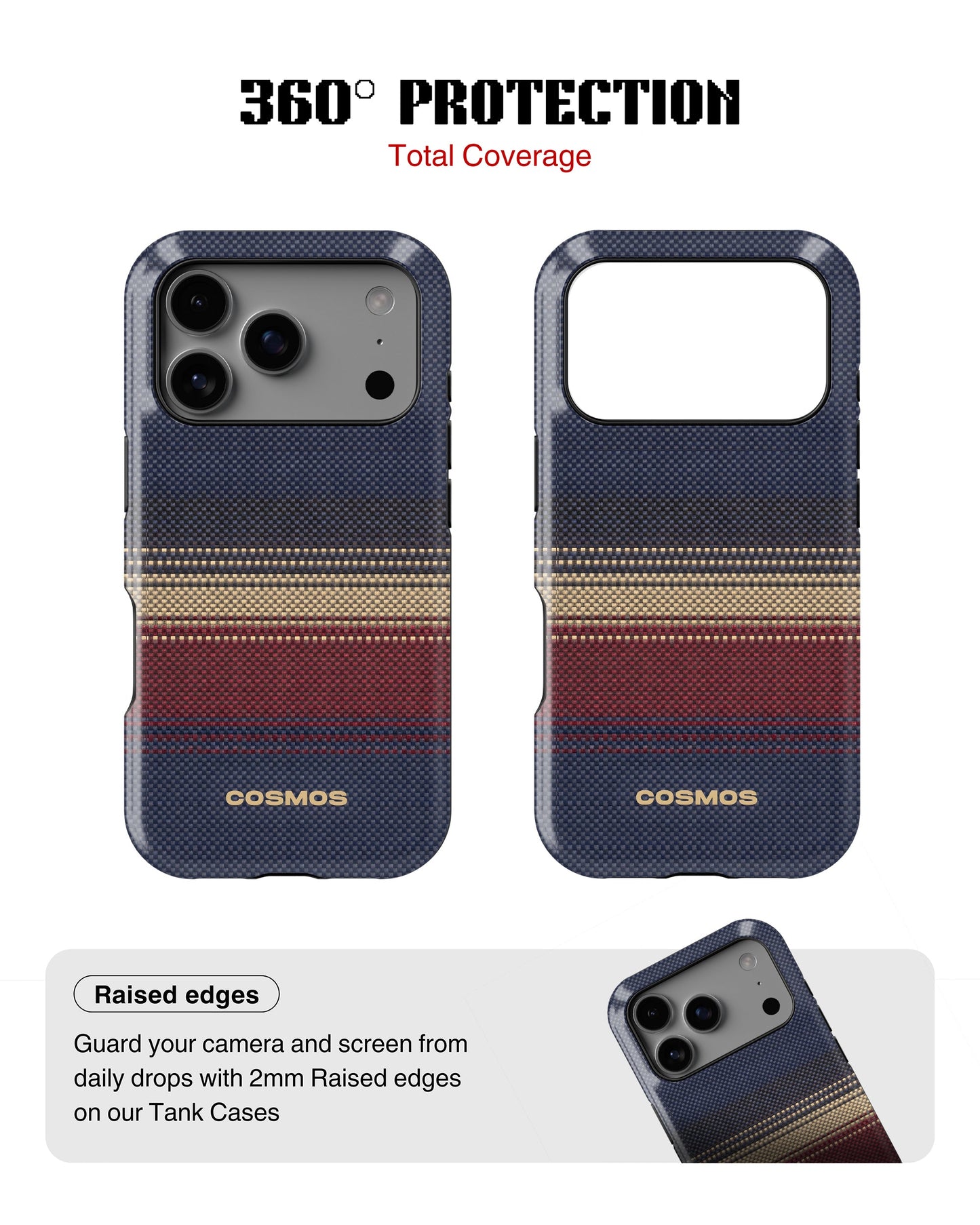 iPhone 17 Pro Tank Case | Textures (Midnight Border)