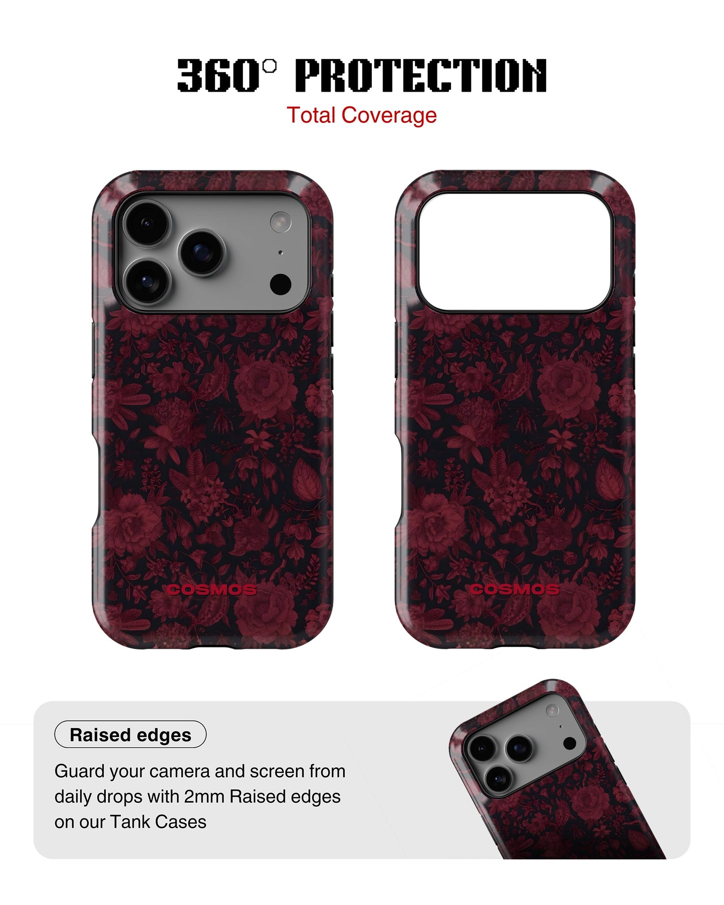 iPhone 17 Pro Tank Case | Textures (Midnight Rose)