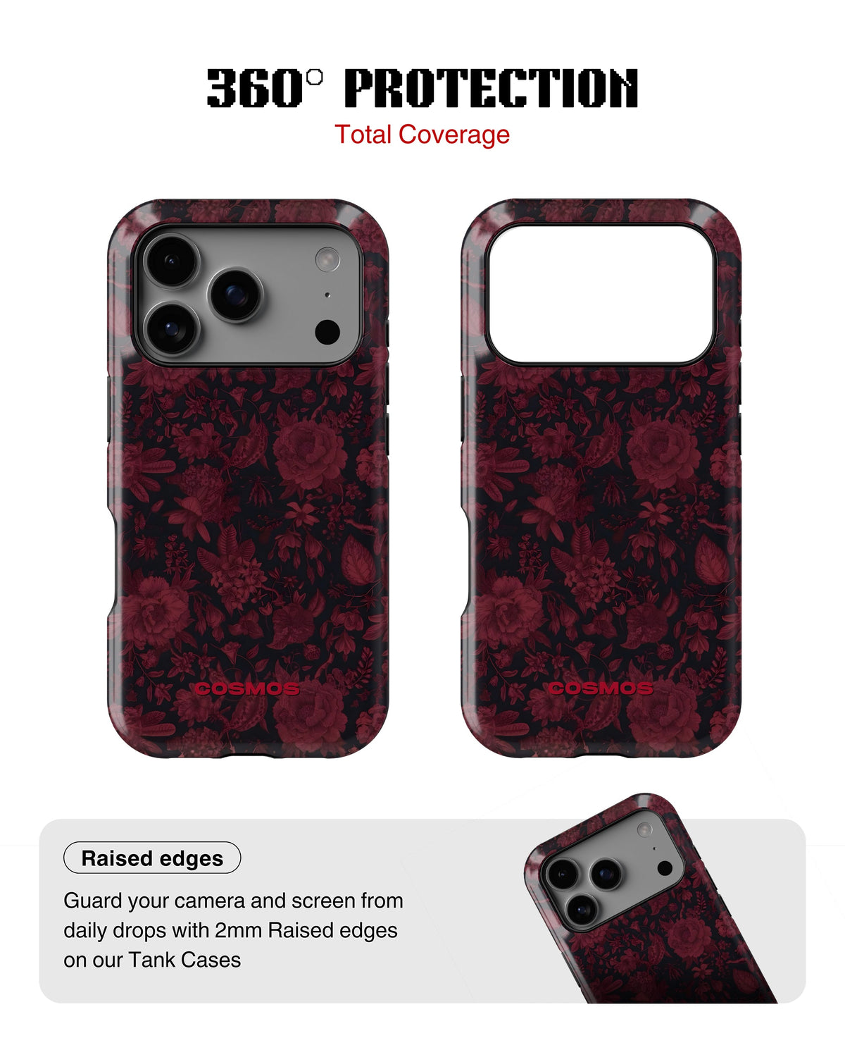 iPhone 17 Pro Max Tank Case | Textures (Midnight Rose)