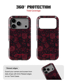 iPhone 17 Pro Max Tank Case | Textures (Midnight Rose)