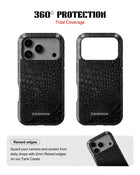 iPhone 17 Pro Tank Case | Textures (Obsidian Croc)