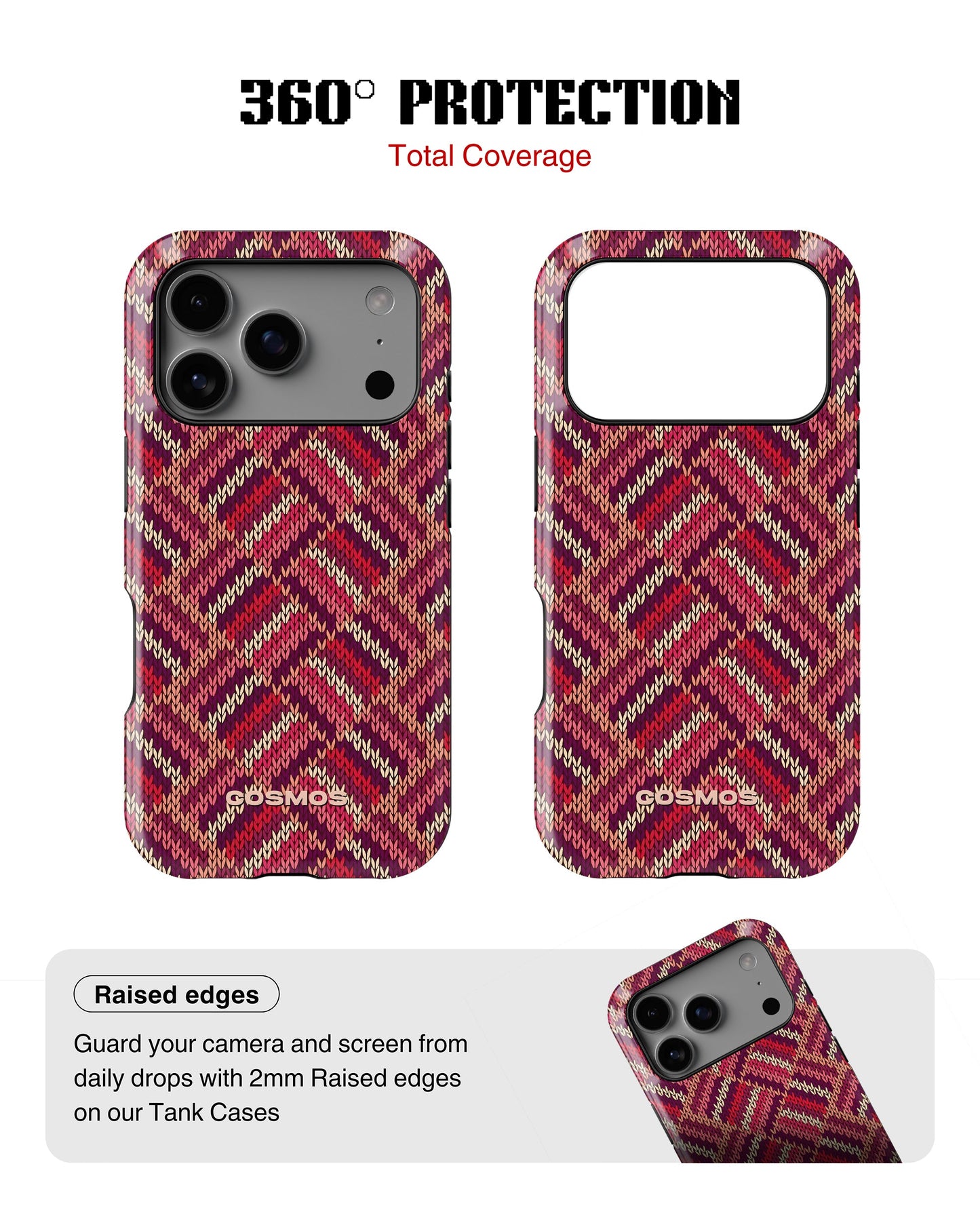 iPhone 17 Pro Tank Case | Textures (Ruby Weave)
