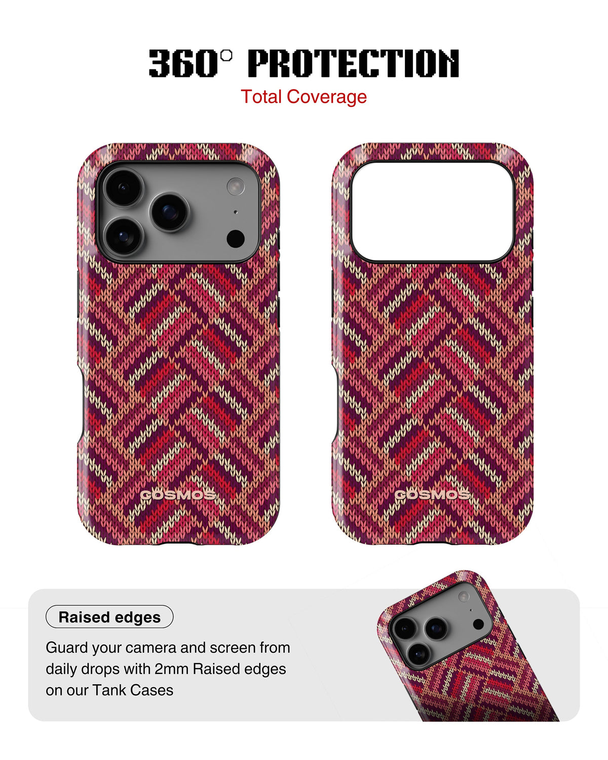 iPhone 17 Pro Max Tank Case | Textures (Ruby Weave)