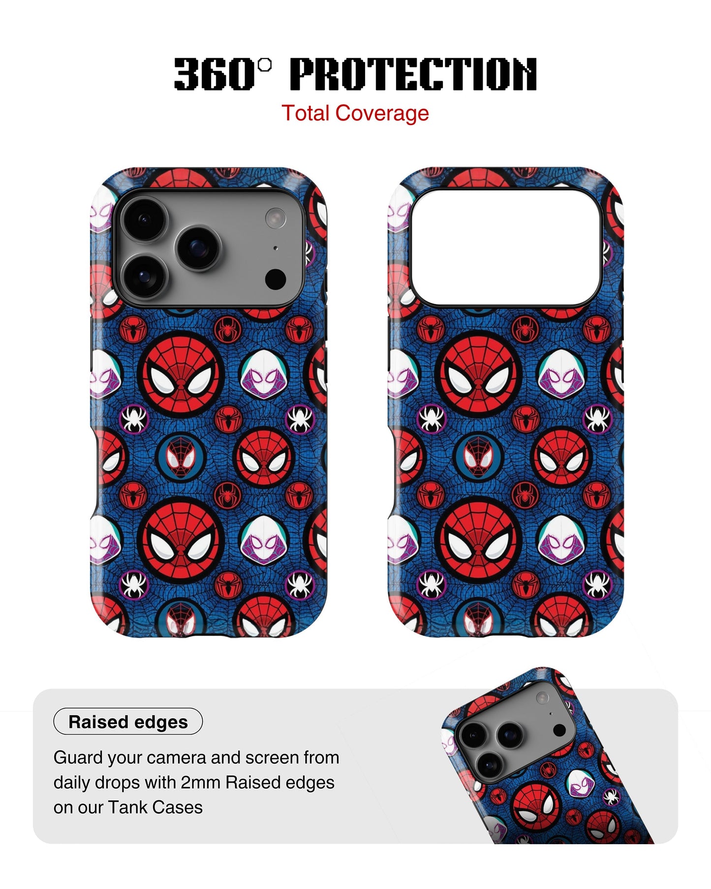 iPhone 17 Pro Max Tank Case | Superhero (Spider Icons)