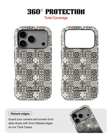 iPhone 17 Pro Max Tank Case | Textures (Vintage Mosaic)