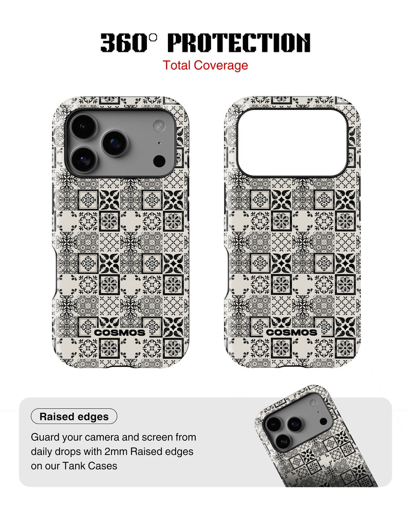 iPhone 17 Pro Max Tank Case | Textures (Vintage Mosaic)