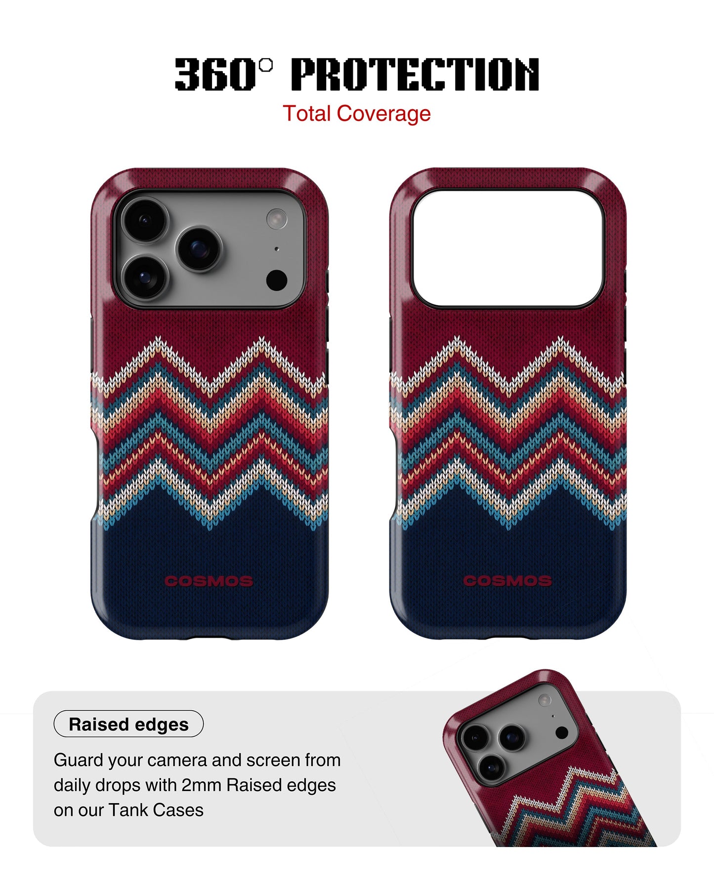 iPhone 17 Pro Max Tank Case | Textures (Winter Chevron)