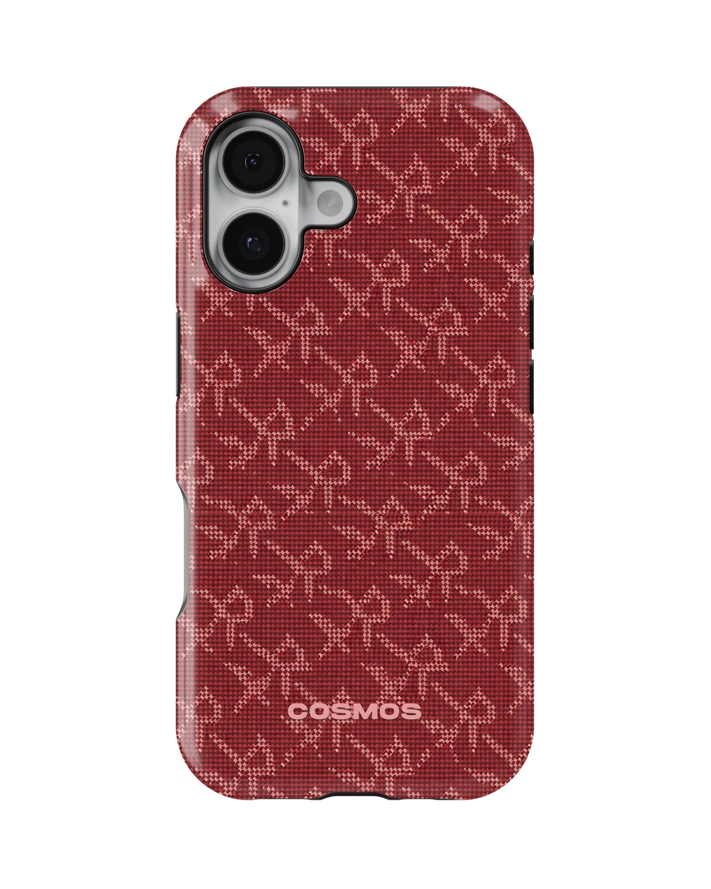 iPhone 16 Plus Tank Case | Textures (Crimson Knit)
