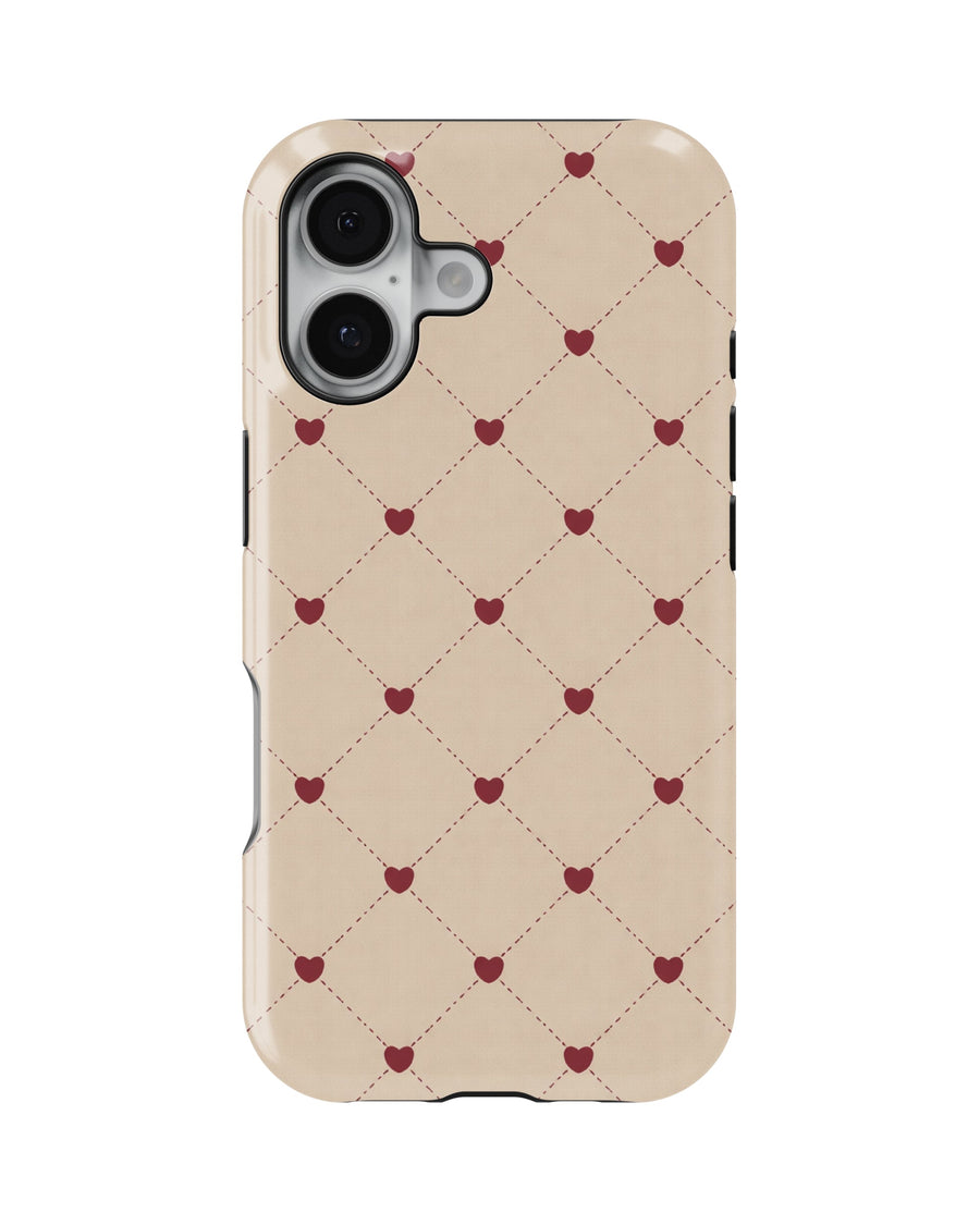 iPhone 16 Plus Tank Case | Girls Aesthetics (Heart Lattice)