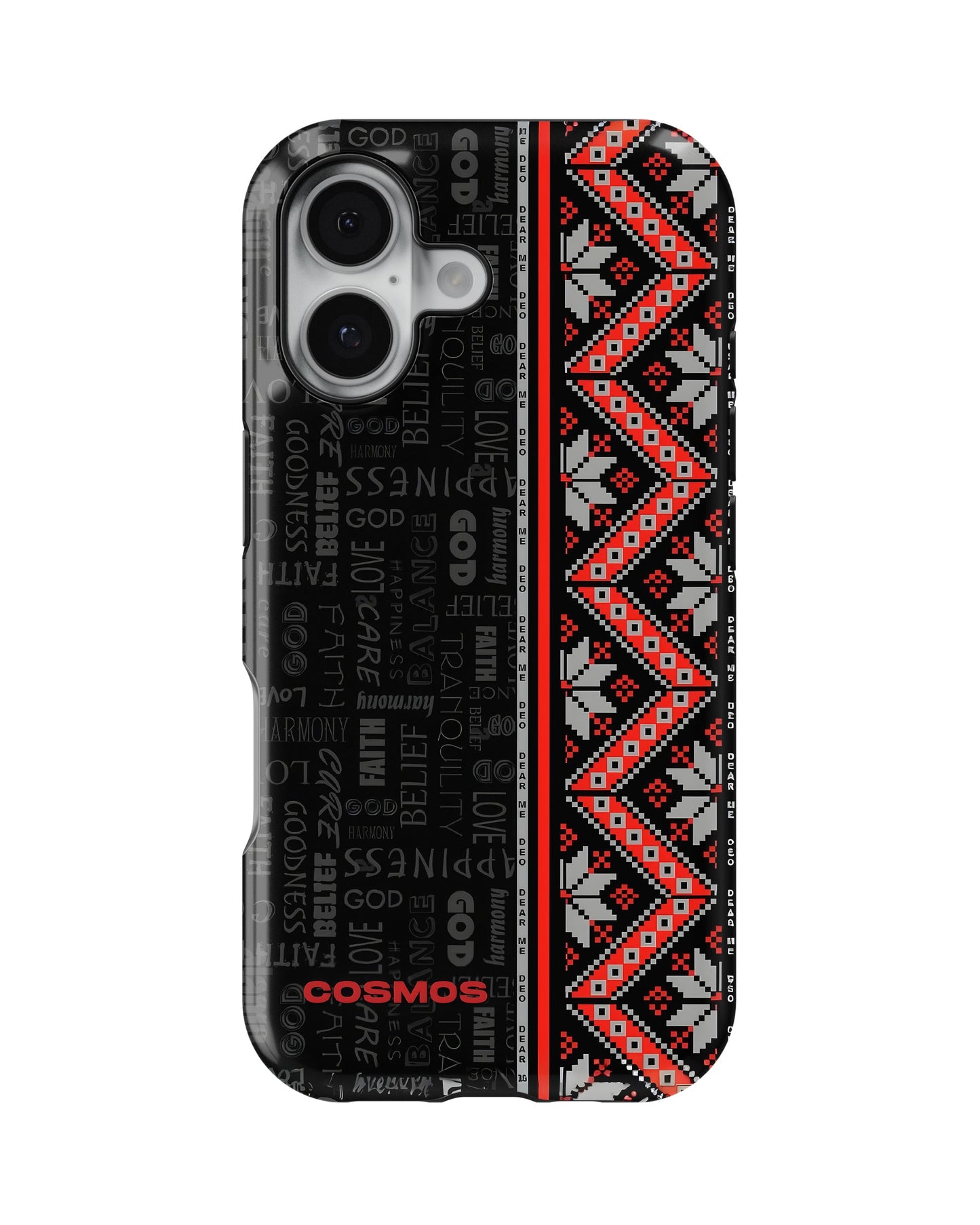 iPhone 16 Plus Tank Case | Textures (Tribal Noir)