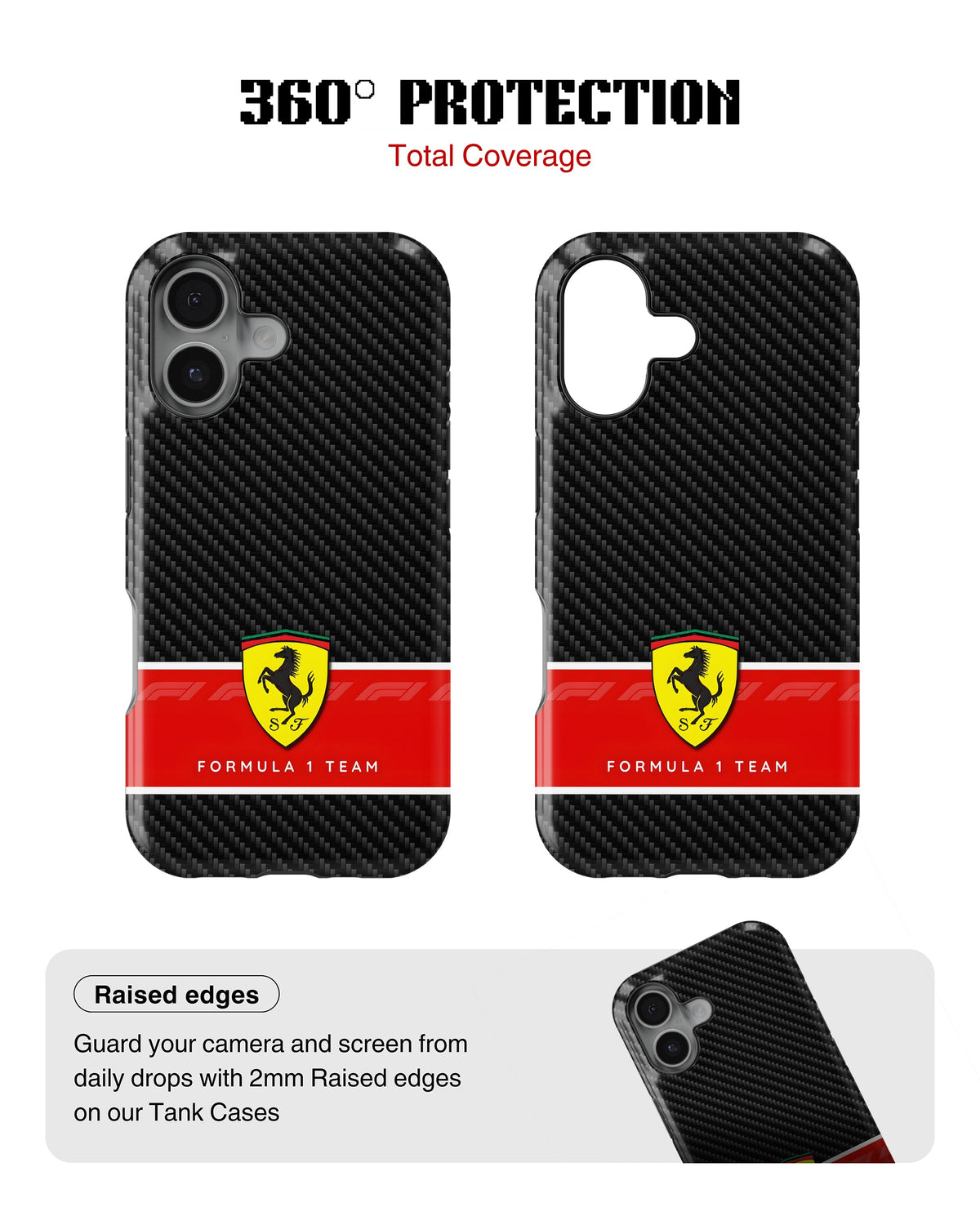 iPhone 16 Plus Tank Case | Formula 1 (Carbon Ferrari)