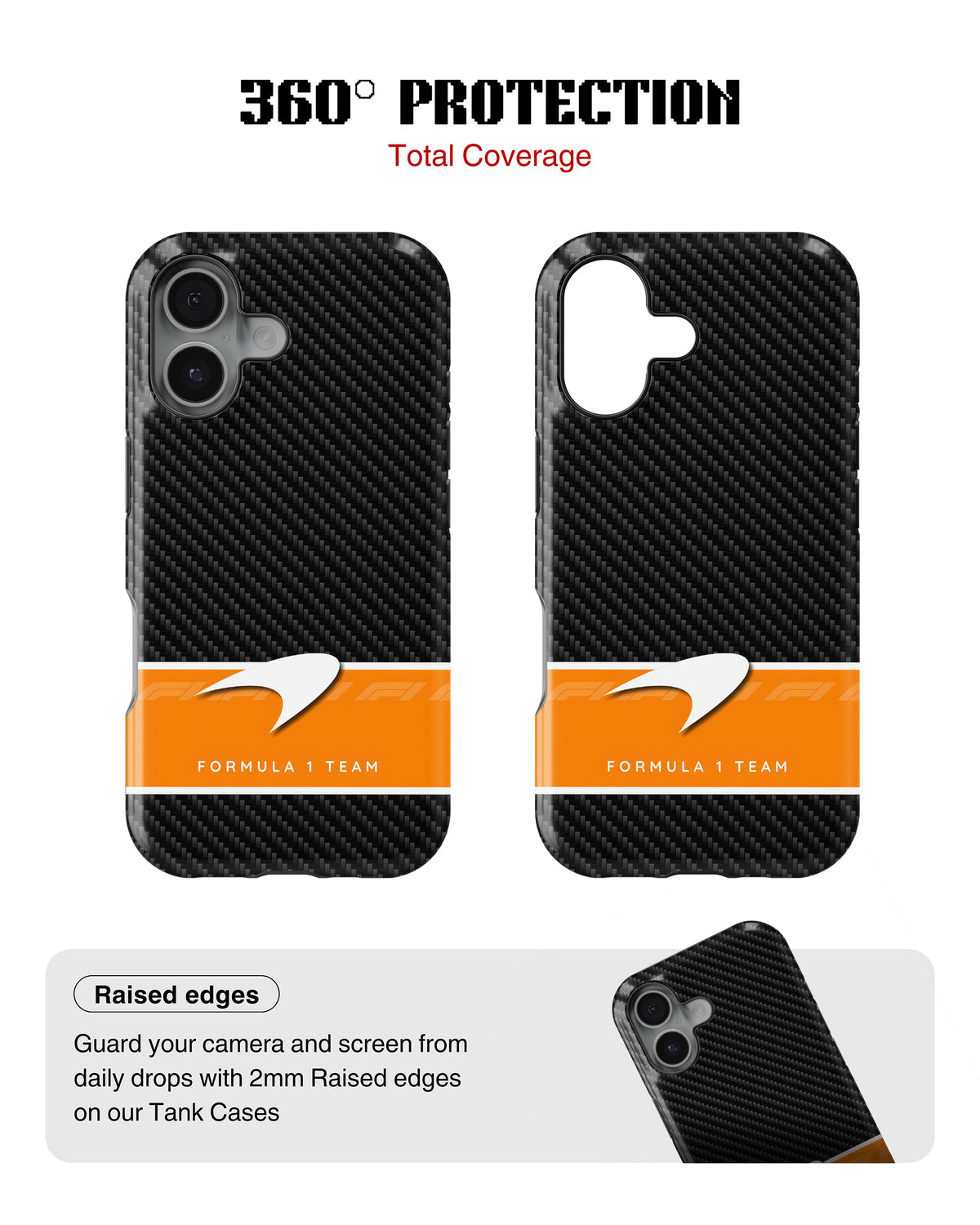 iPhone 16 Plus Tank Case | Formula 1 (Carbon McLaren)