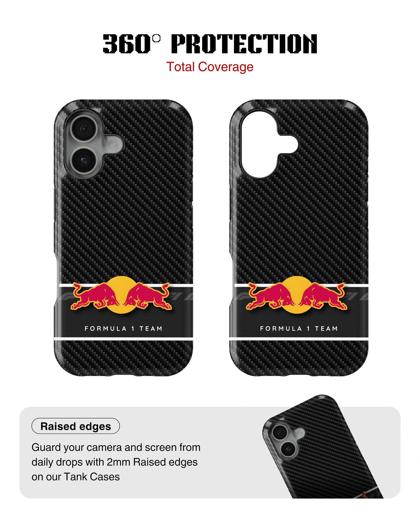 iPhone 16 Plus Tank Case | Formula 1 (Carbon Redbull)