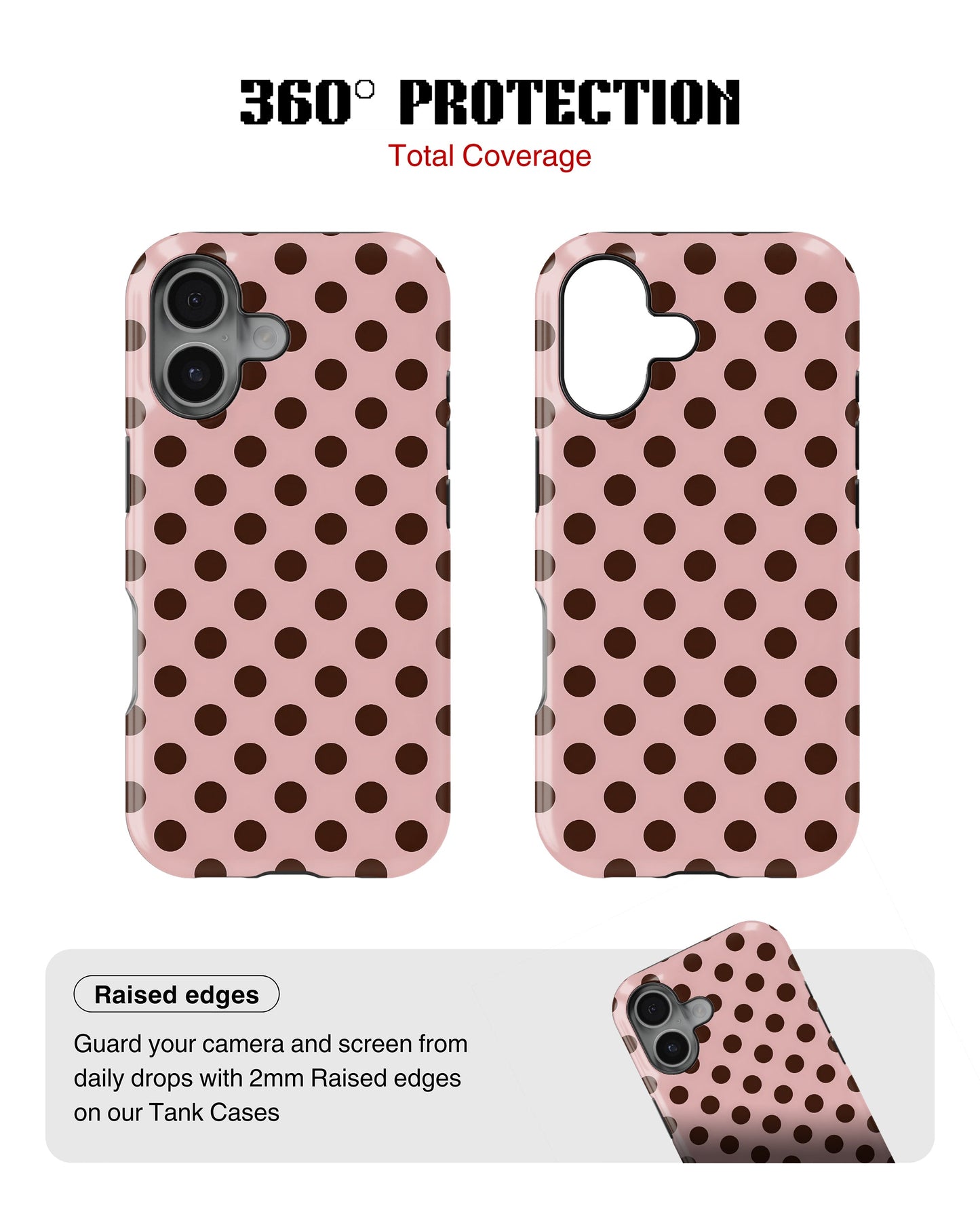 iPhone 16 Plus Tank Case | Girls Aesthetics (Choco Dots)
