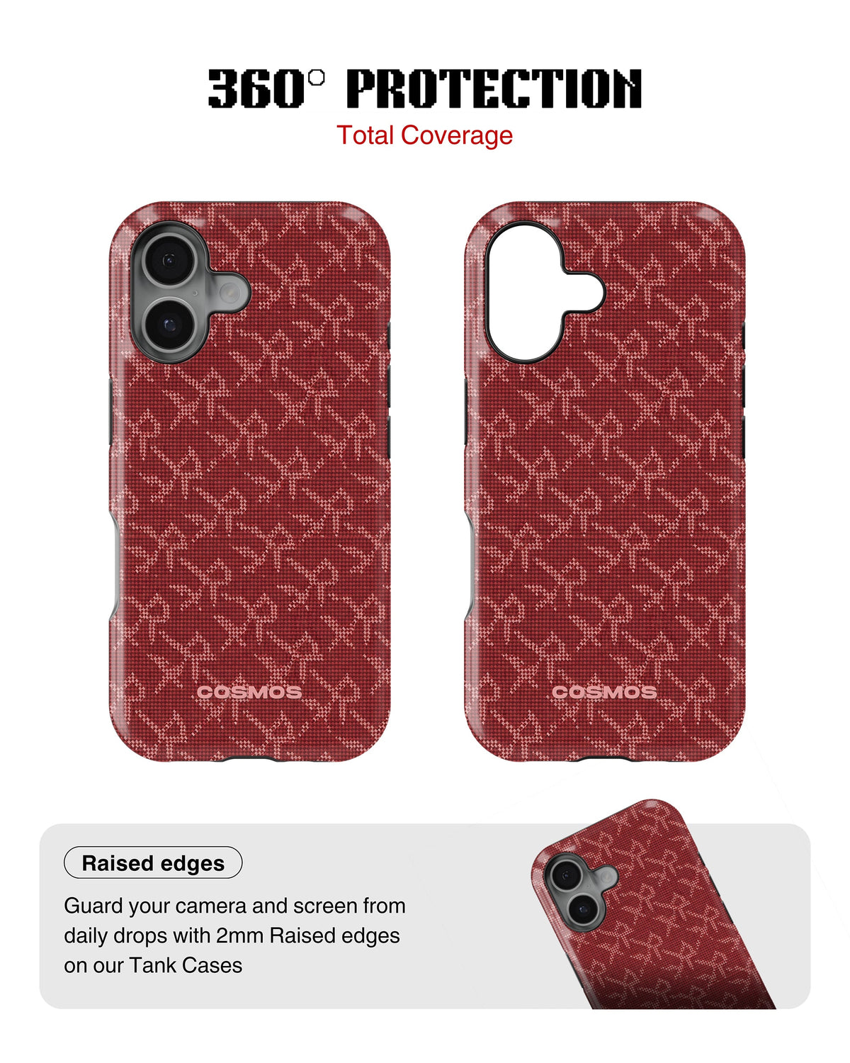iPhone 16 Tank Case | Textures (Crimson Knit)