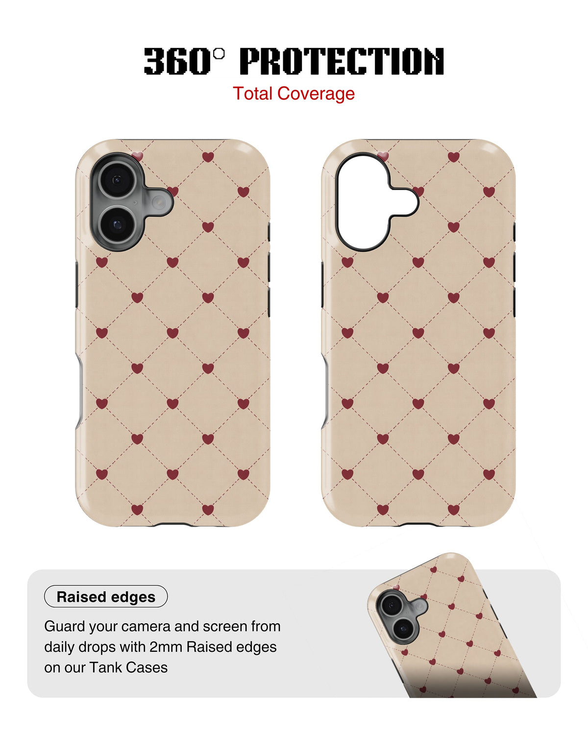 iPhone 16 Tank Case | Girls Aesthetics (Heart Lattice)