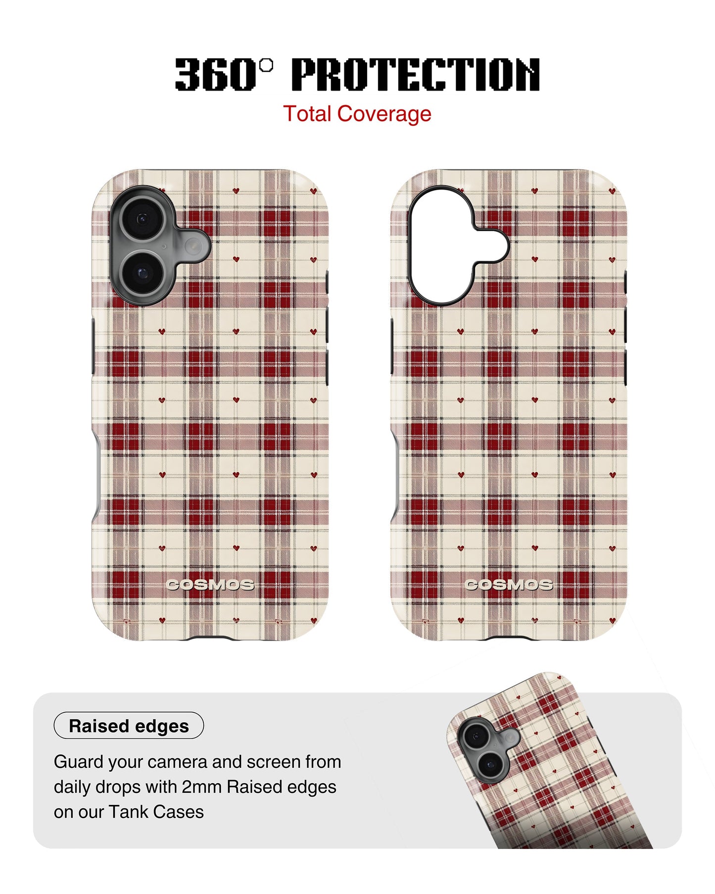 iPhone 16 Plus Tank Case | Textures (Heritage Plaid)