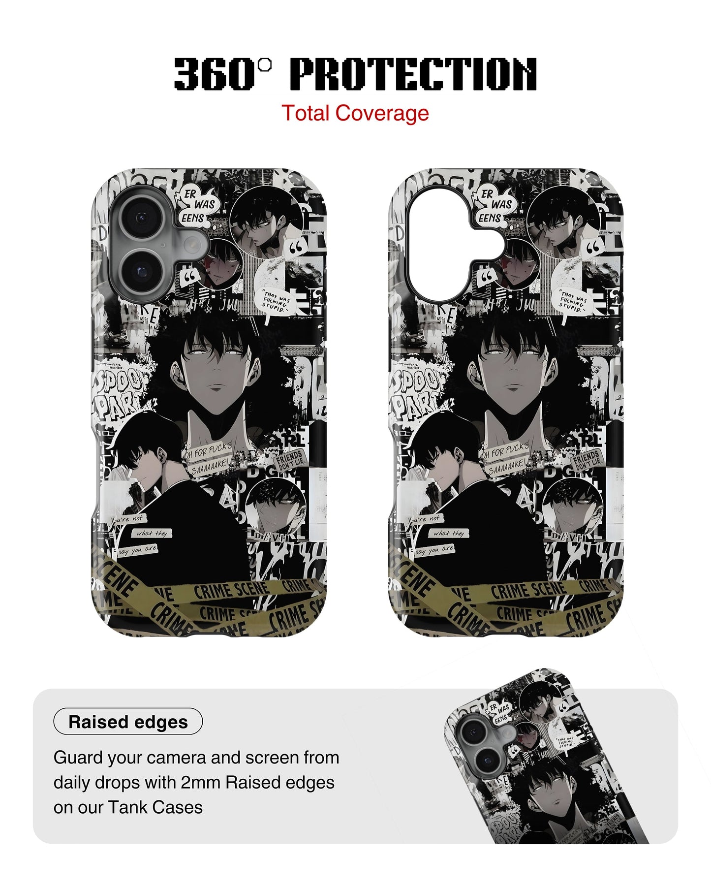 iPhone 16 Plus Tank Case | Anime (Manga Noir)