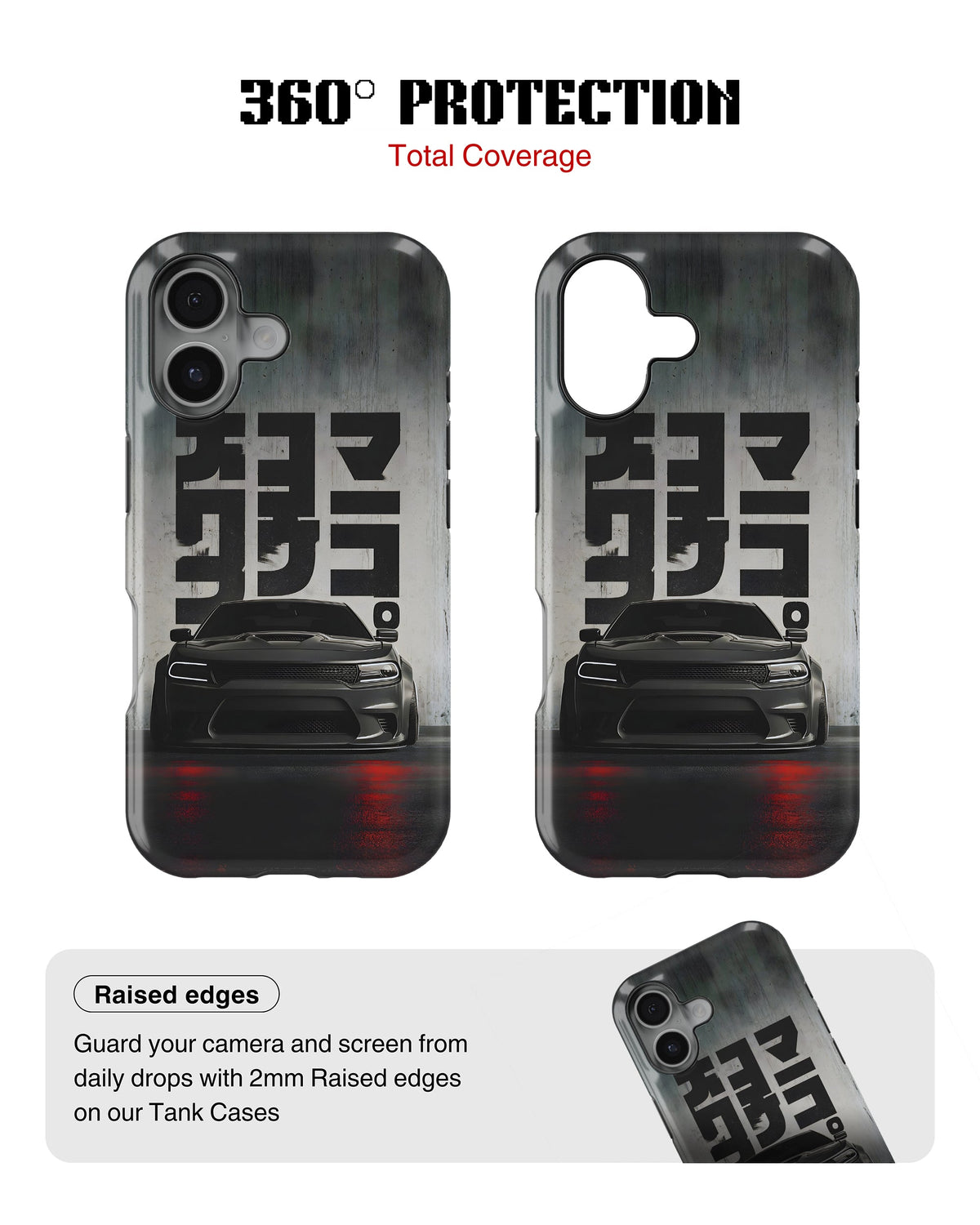 iPhone 16 Plus Tank Case | Sports Car (Midnight Kanji)