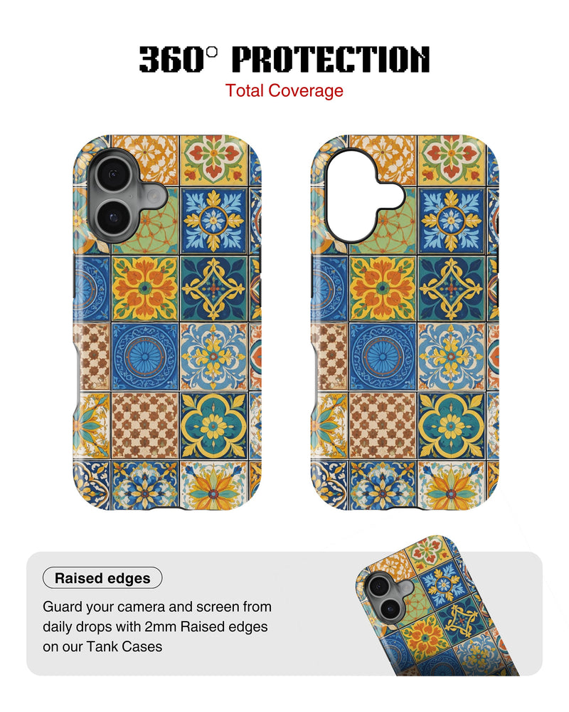 iPhone 16 Plus Tank Case | Girls Aesthetics (Moroccan Tiles)