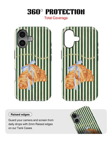 iPhone 16 Plus Tank Case | Girls Aesthetics (Paris Croissant)